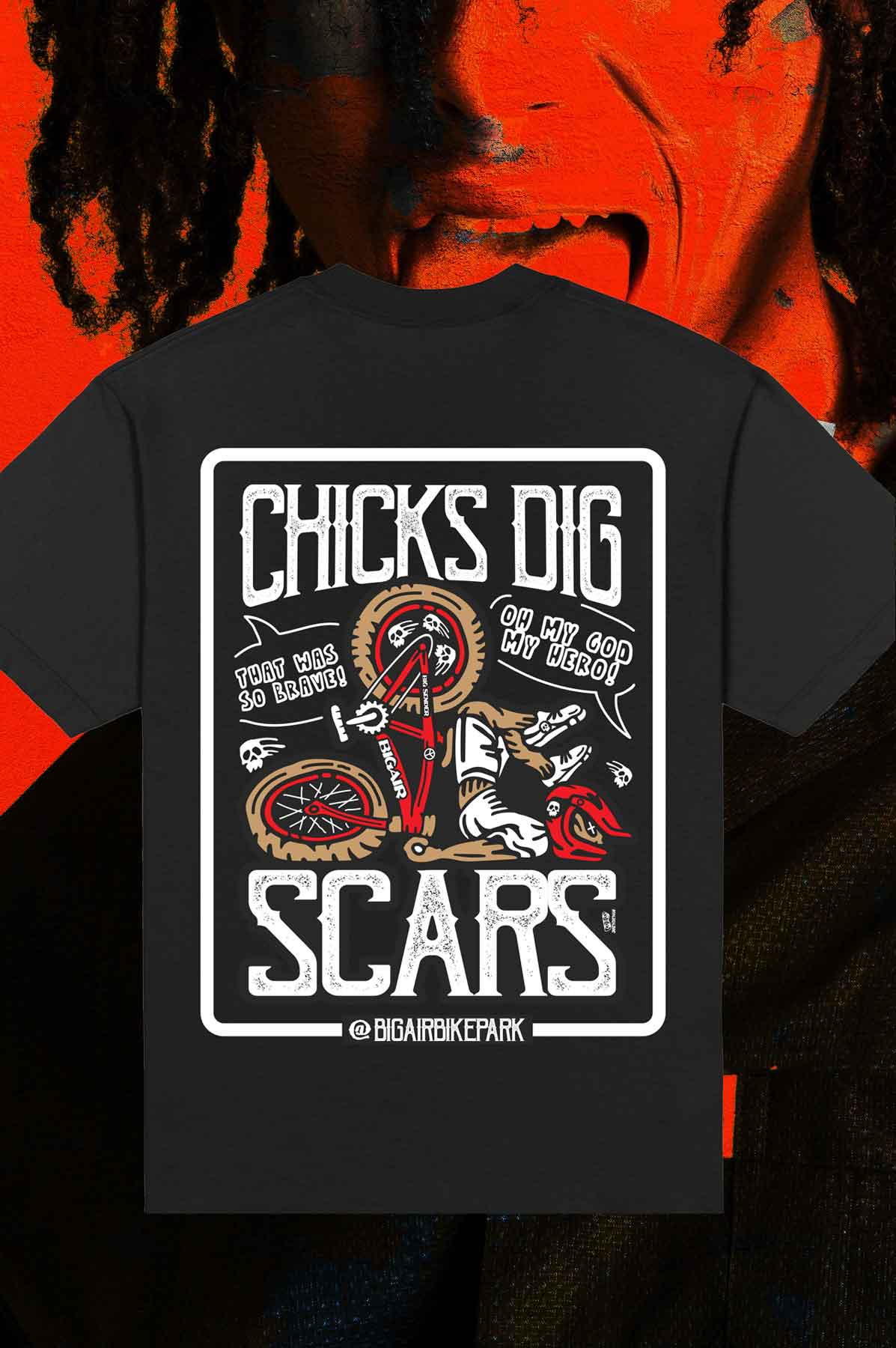 Big Air Bike pArk Chicks Dig Scars black t-shirt