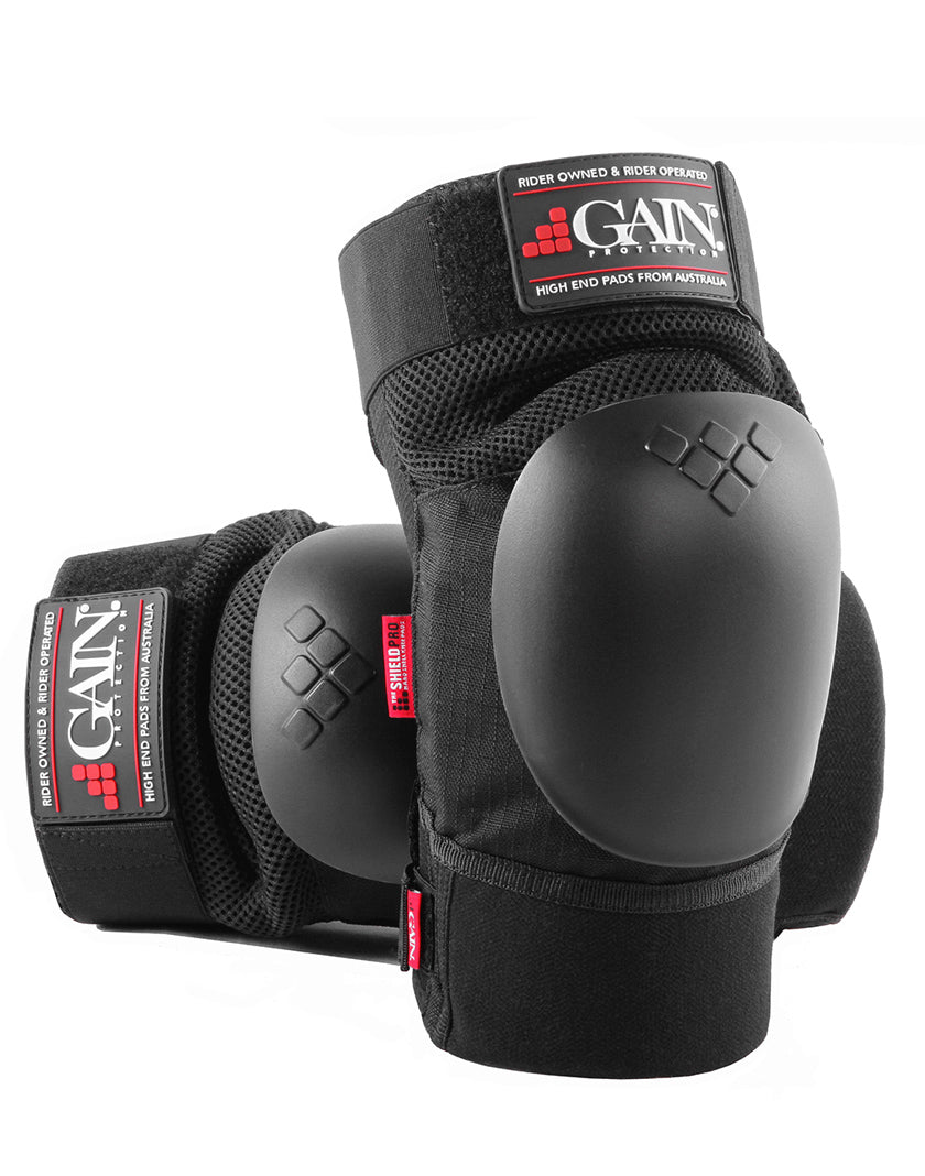 GAIN THE SHIELD PRO KNEE PADS, W. BLACK CAPS